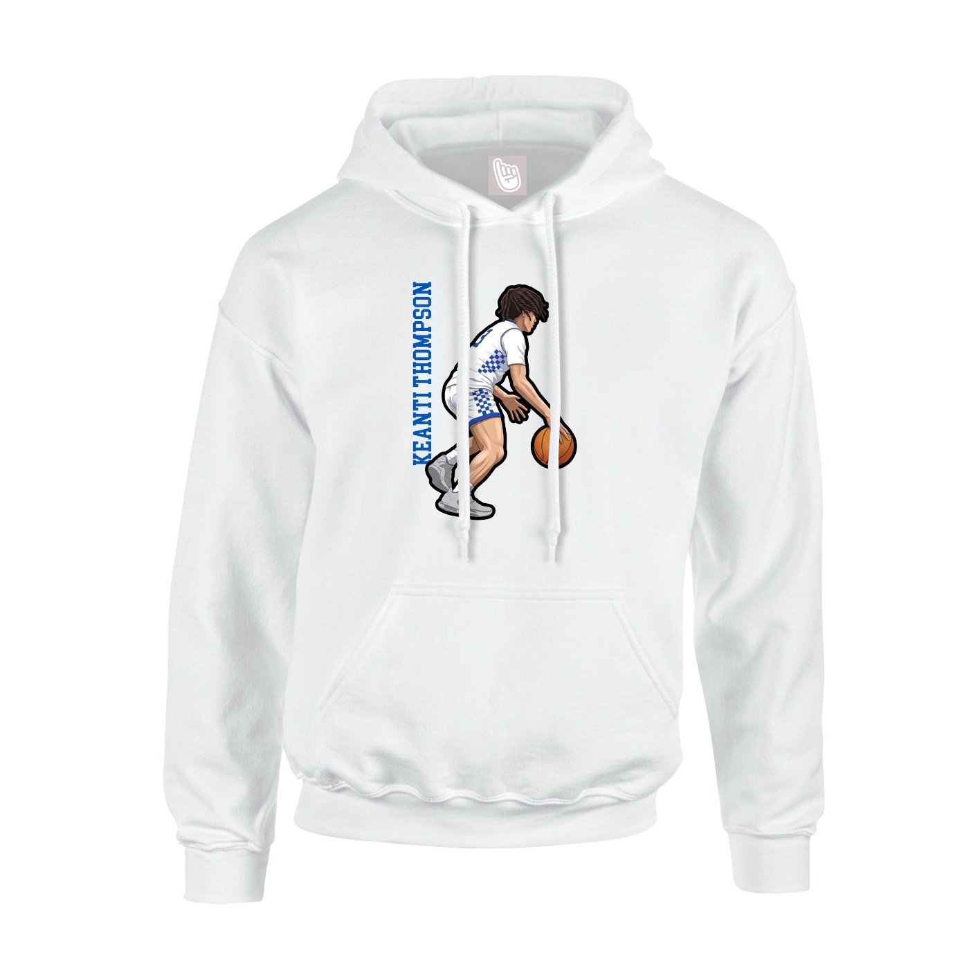 Youth Hoodie — Name Vertical in White