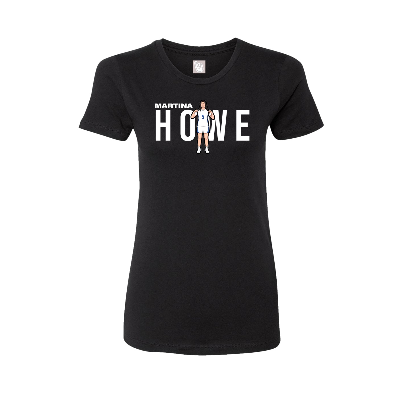 Fitted Women's Tee — Player Name in Black