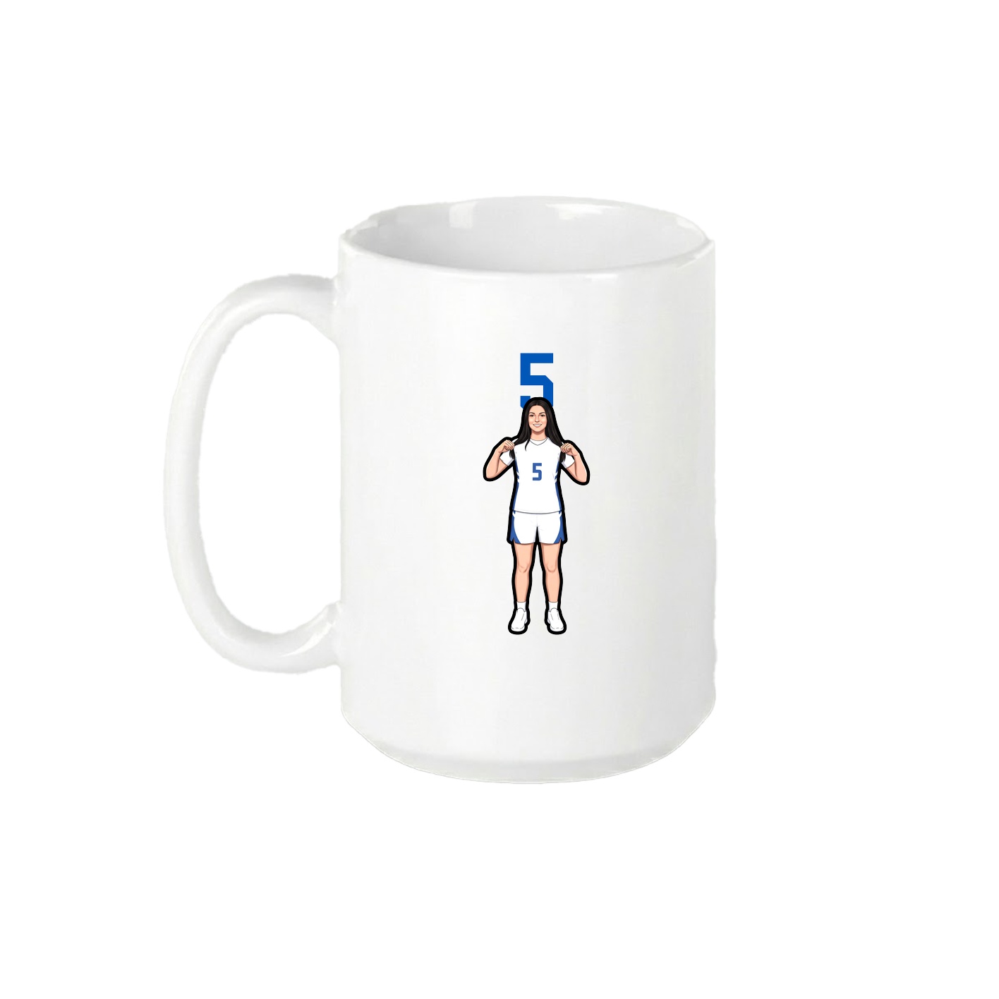 15oz Coffee Mug — Number Top in White