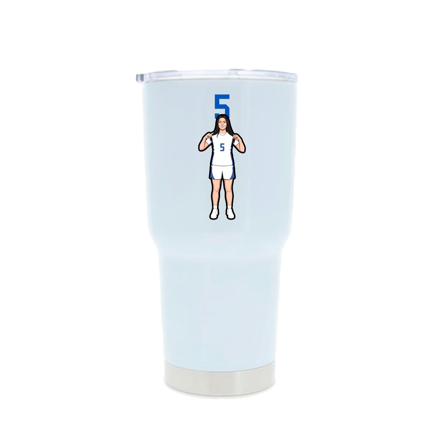30oz Stainless Steel Tumbler — Number Top in White