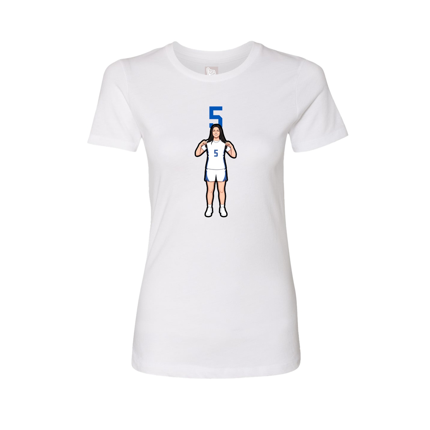 Fitted Women's Tee — Number Top in White