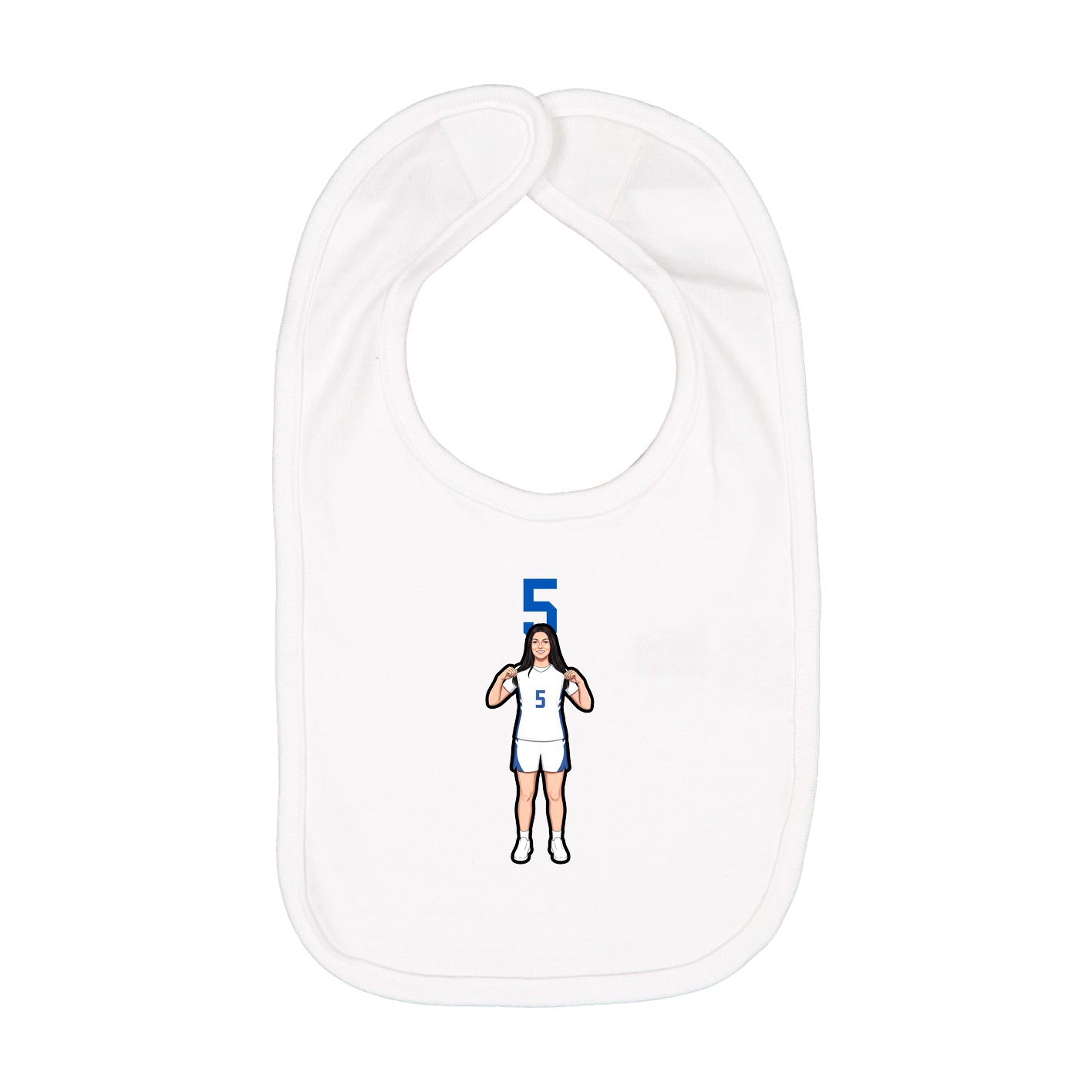 Infant Bib — Number Top in White