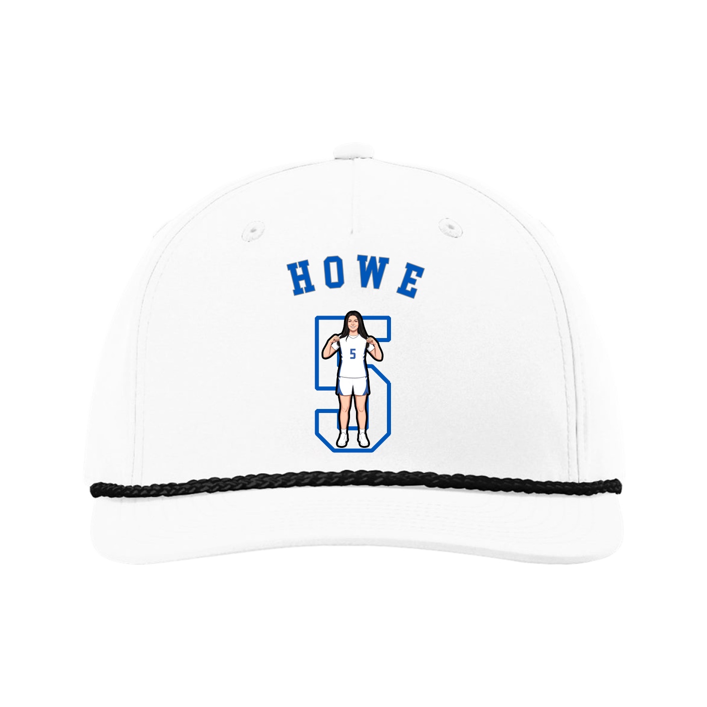 Five-Panel Classic Rope Cap — Shirsey Arch in White