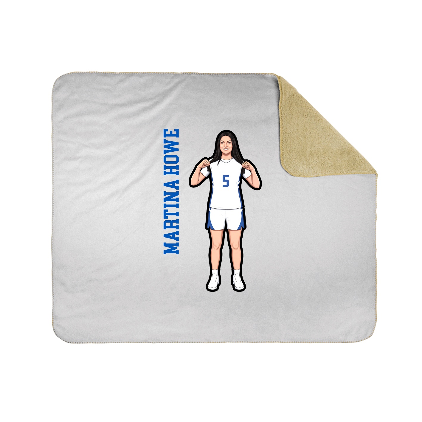 Throw Blanket — Name Vertical in White
