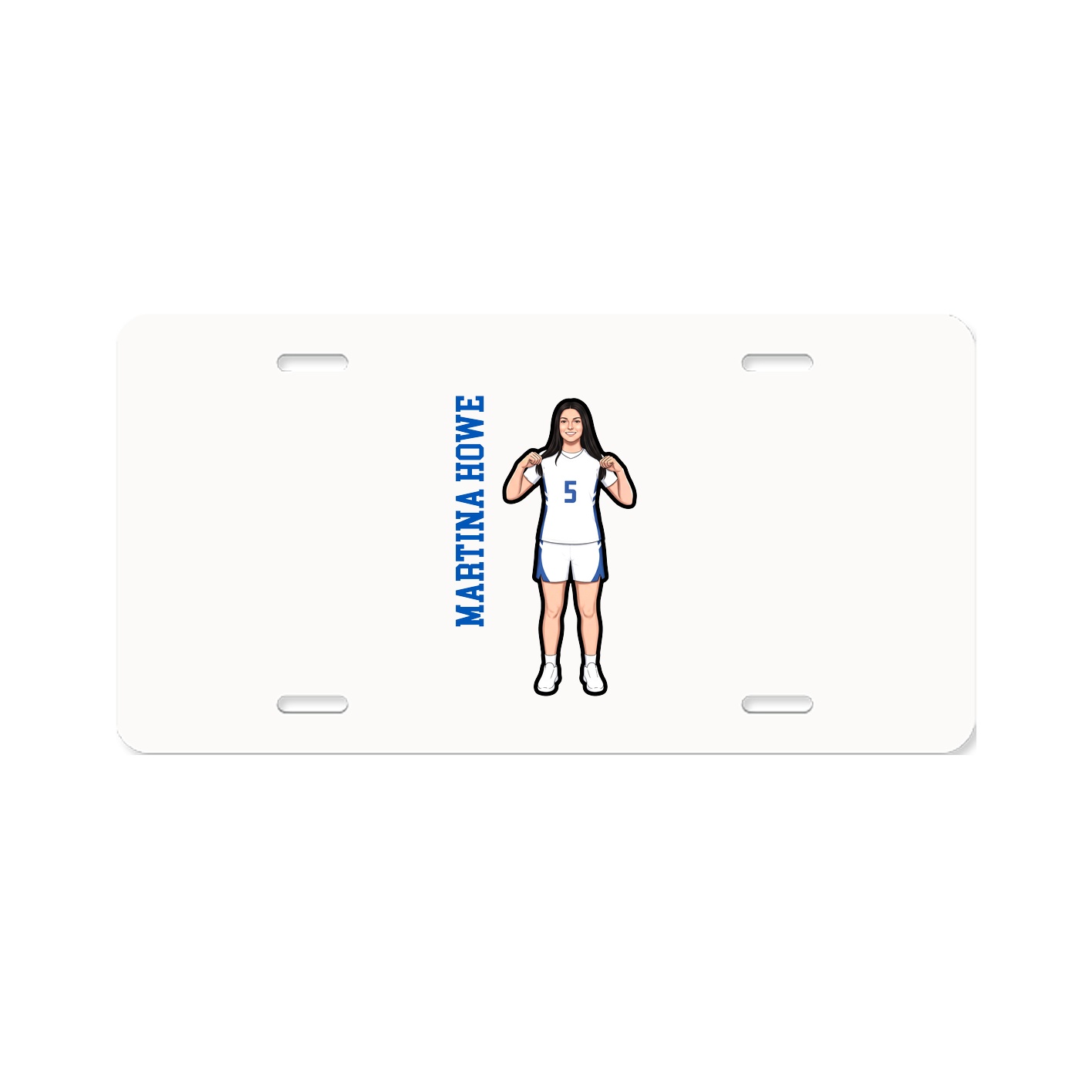 License Plate — Name Vertical in Classic