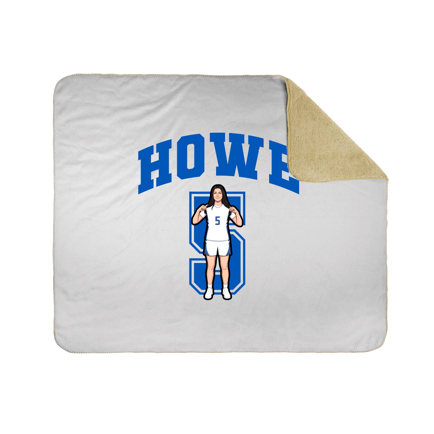 Throw Blanket — Number in White