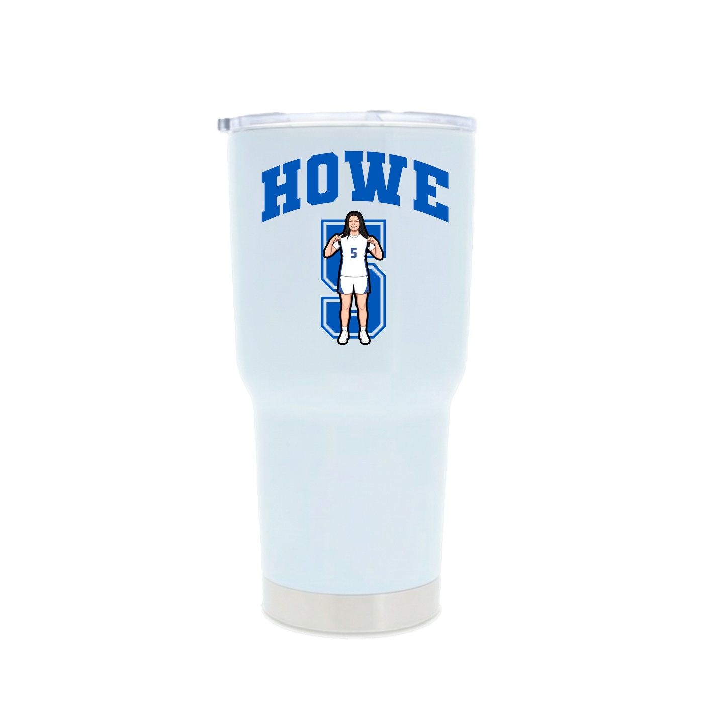 30oz Stainless Steel Tumbler — Number in White