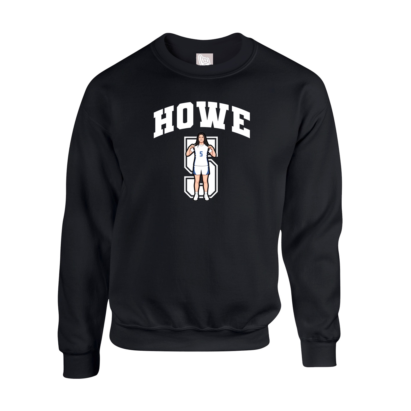 Fleece Crew — Number in Black