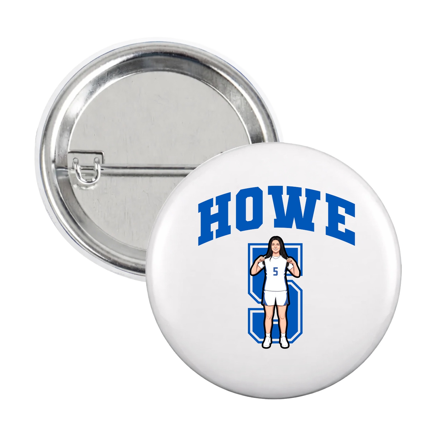 Game Day Button — Number in White