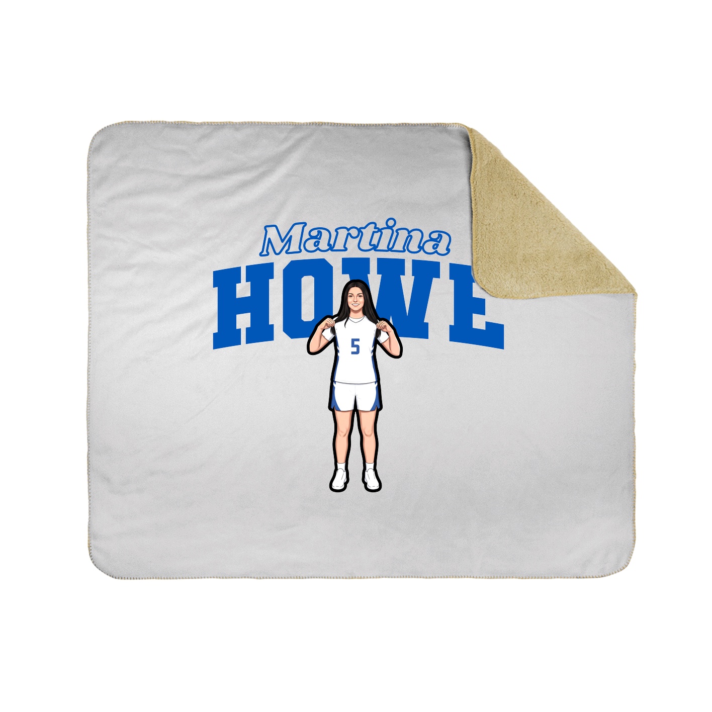 Throw Blanket — Name Arch in White