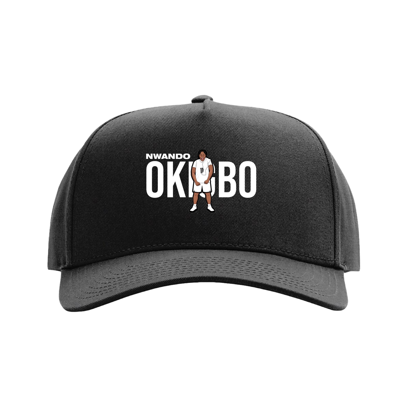 Full Fabric Five-Panel Champ Cap — Player Name in Black
