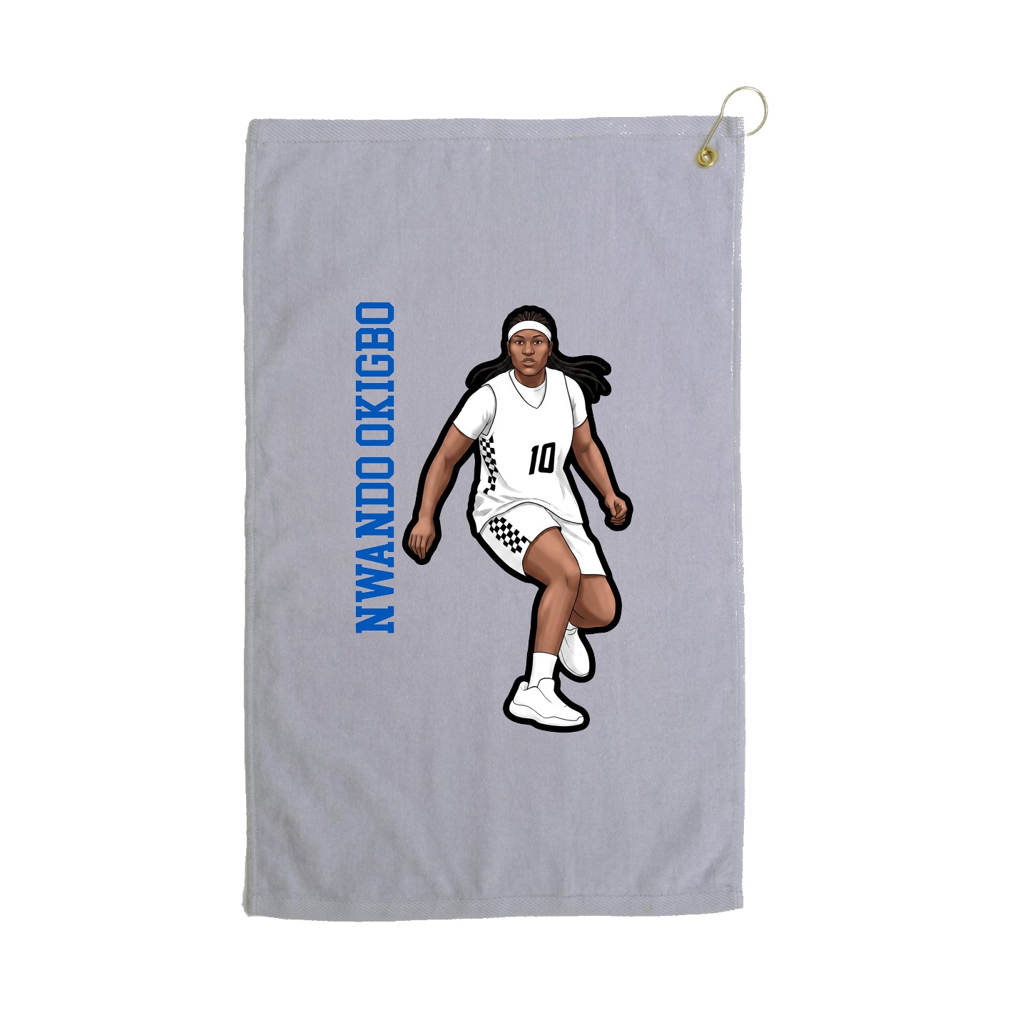 Golf Towel — Name Vertical in Grey