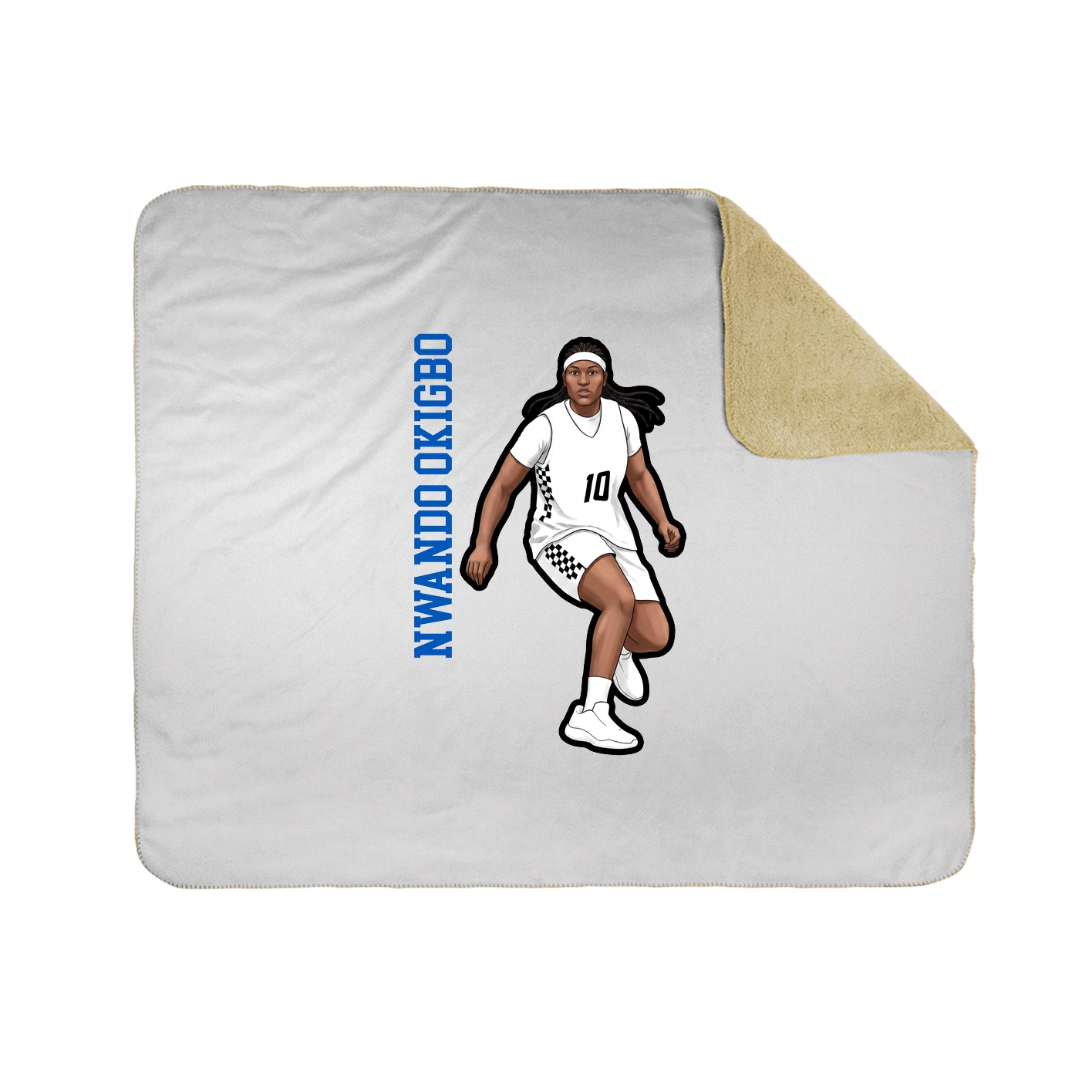 Throw Blanket — Name Vertical in White