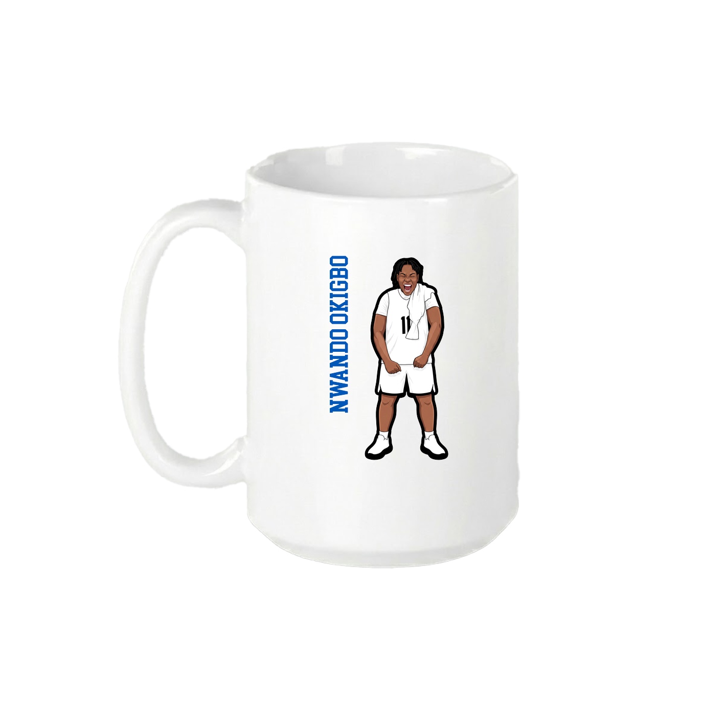 15oz Coffee Mug — Name Vertical in White