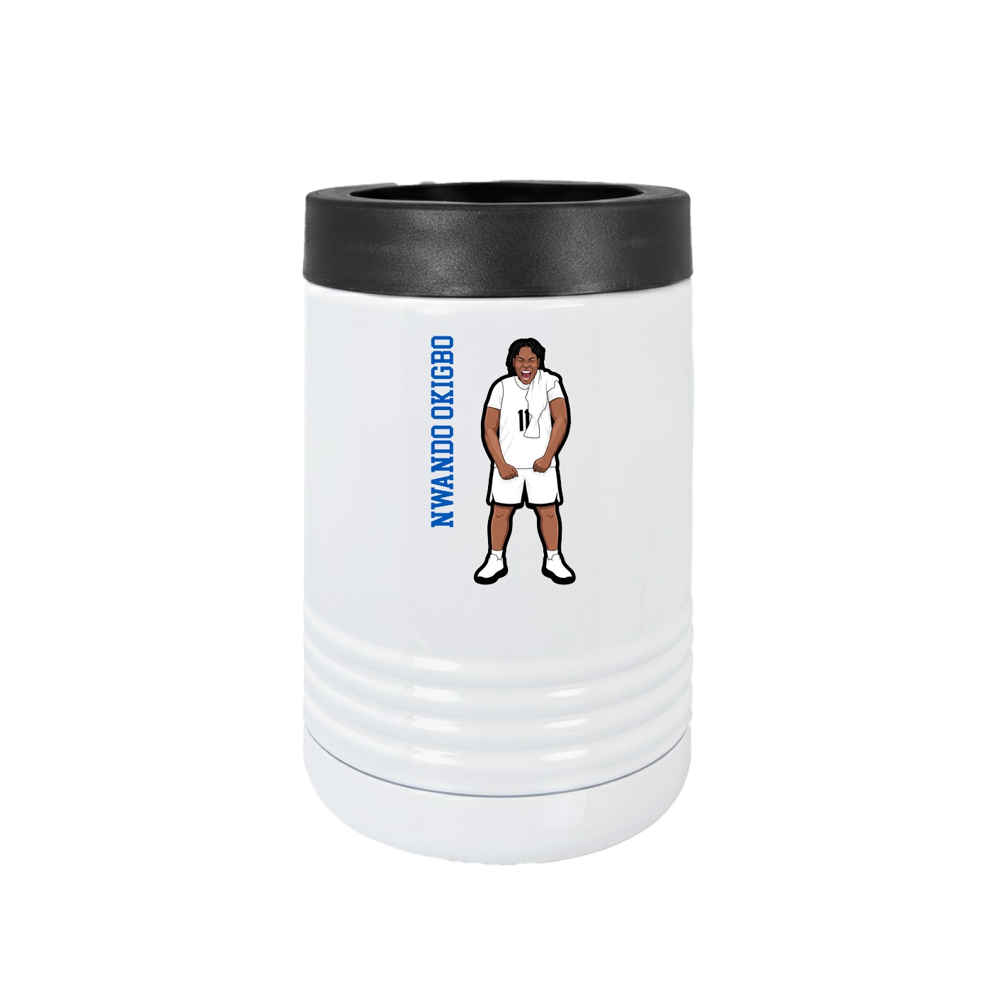 Beverage Holder — Name Vertical in White