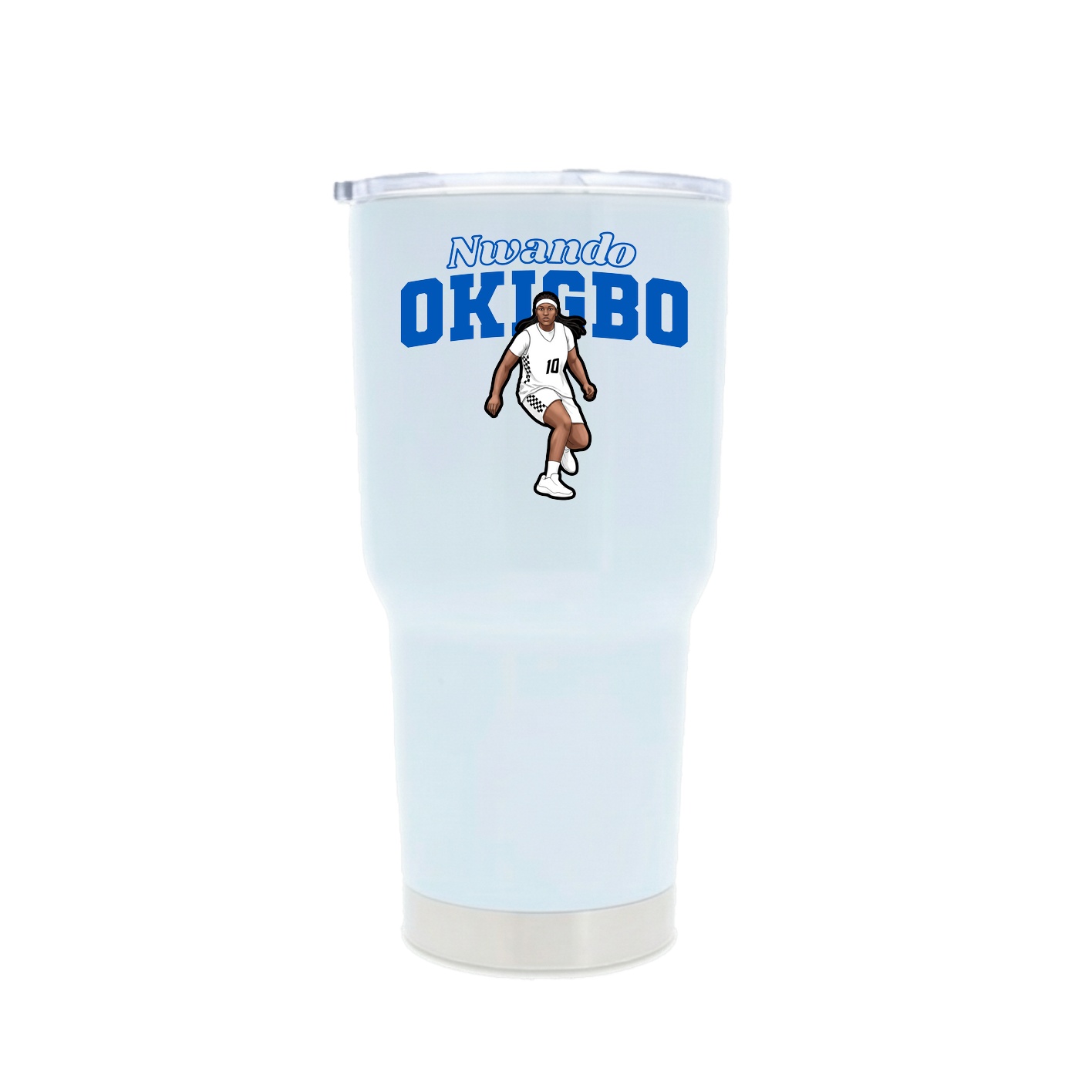 30oz Stainless Steel Tumbler — Name Arch in White