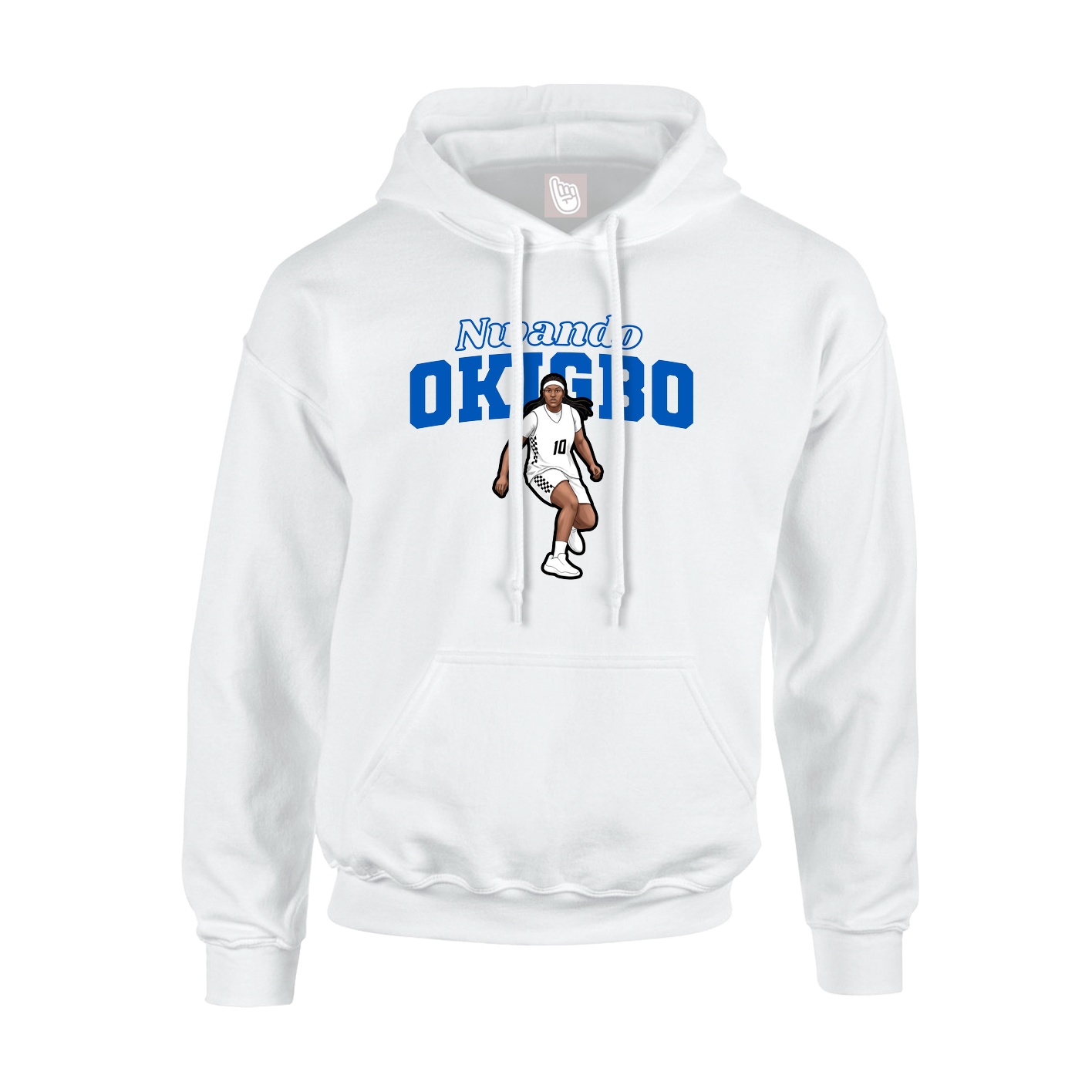 Youth Hoodie — Name Arch in White