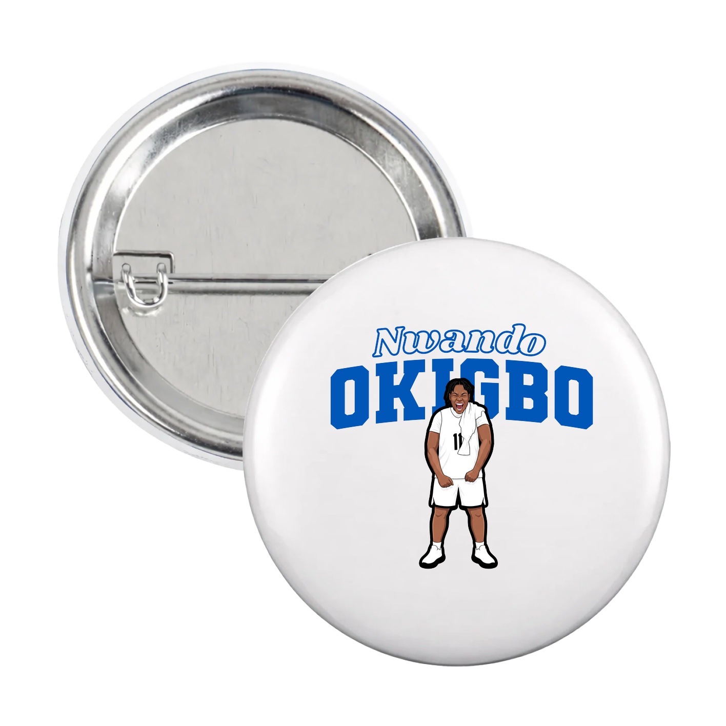 Game Day Button — Name Arch in White