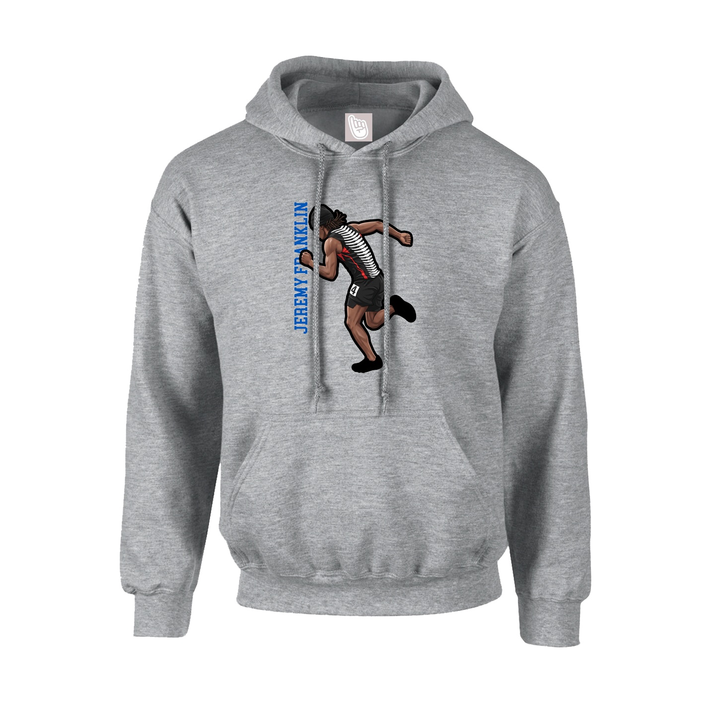 Youth Hoodie — Name Vertical in Grey
