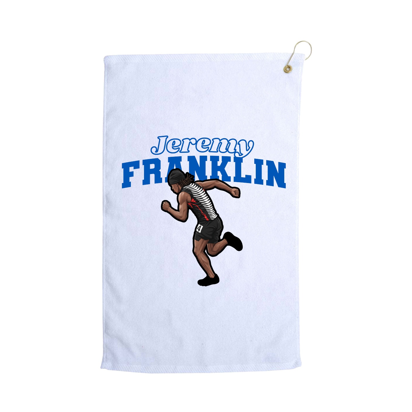 Golf Towel — Name Arch in White