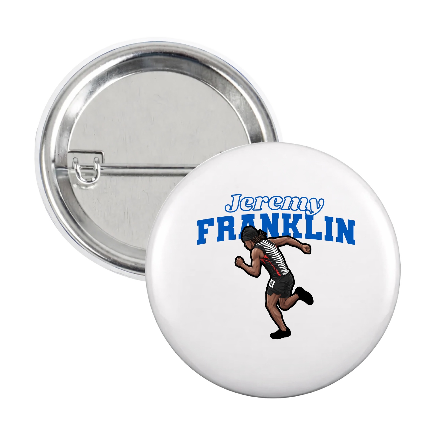 Game Day Button — Name Arch in White