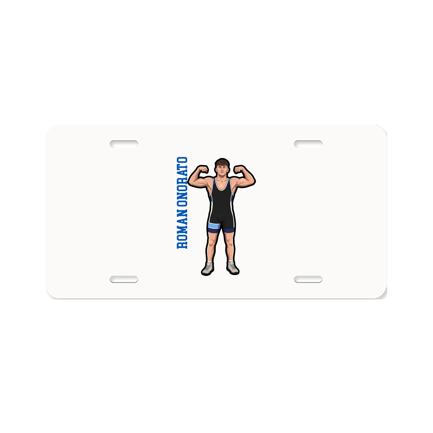 License Plate — Name Vertical in Classic