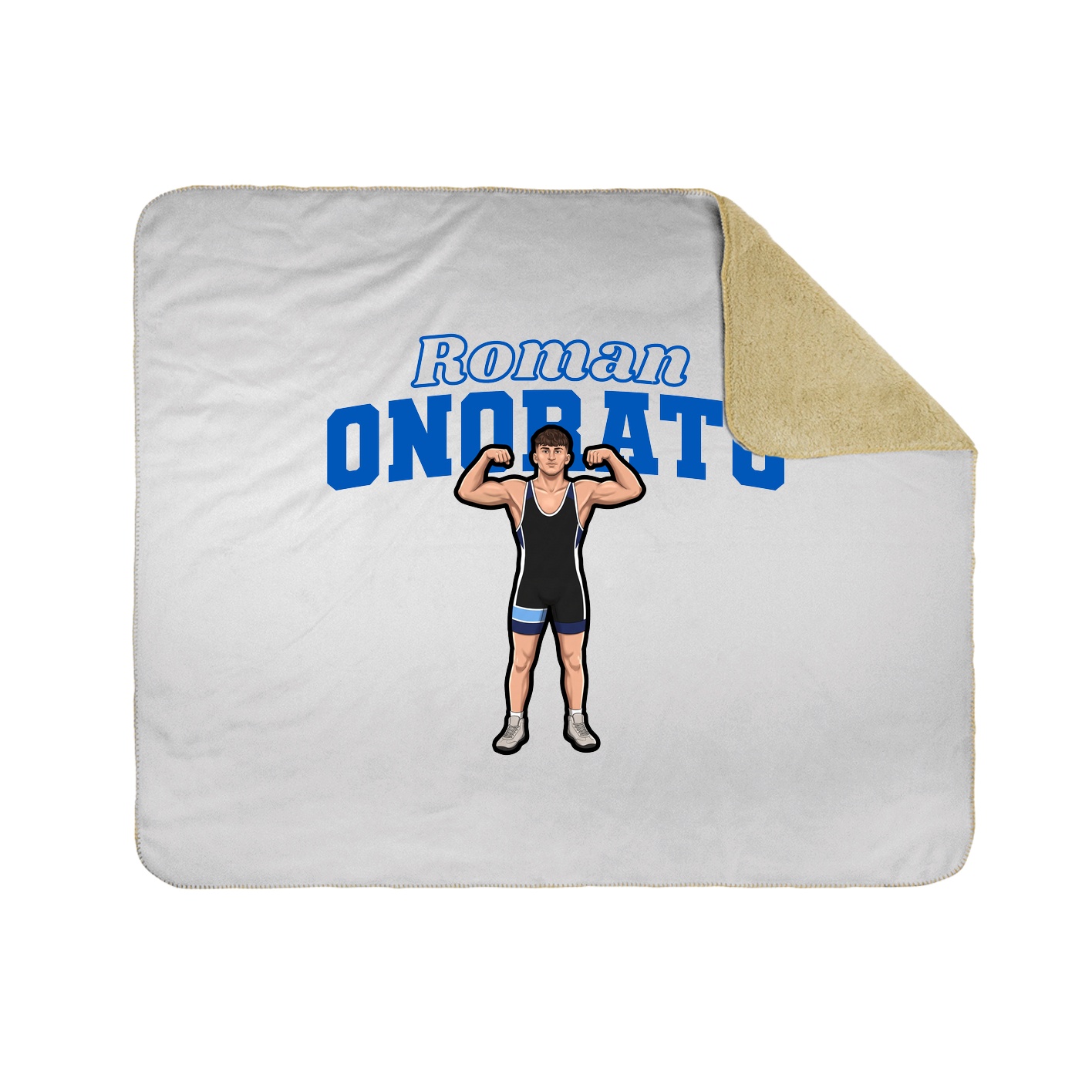 Throw Blanket — Name Arch in White