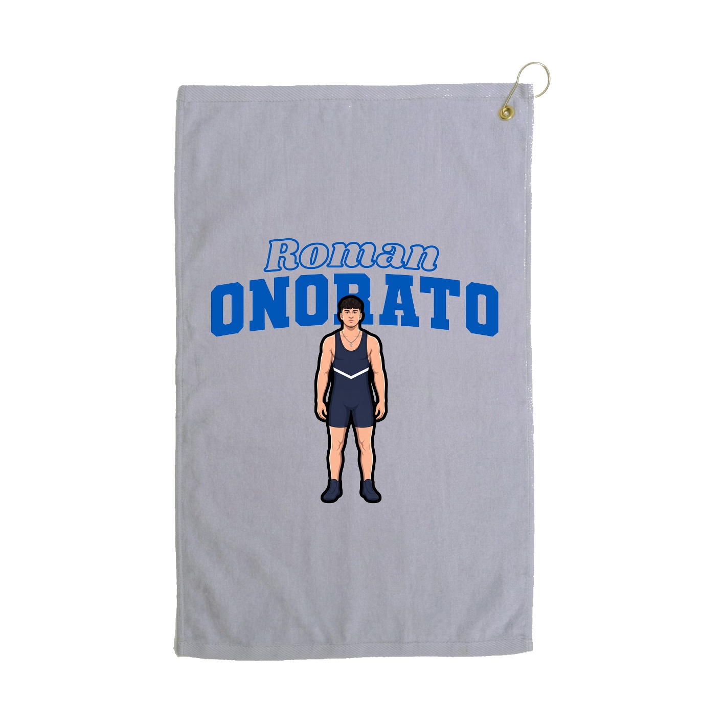 Golf Towel — Name Arch in Grey
