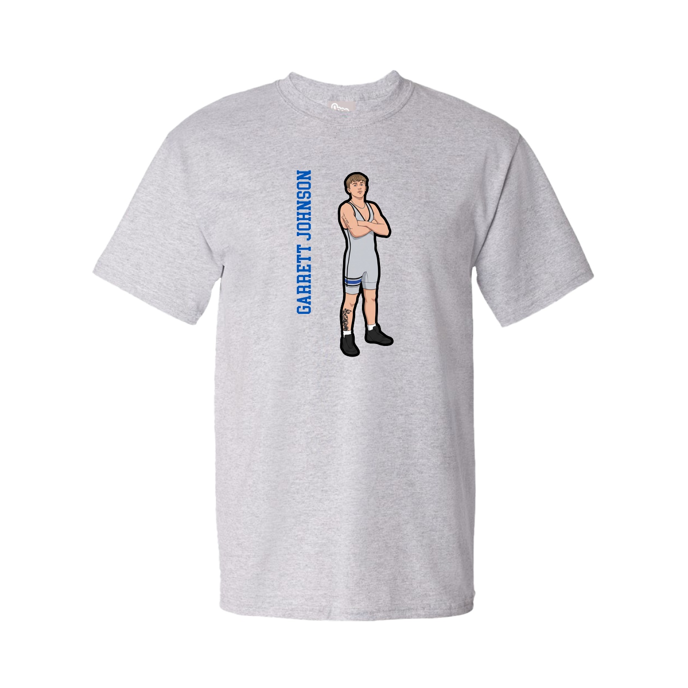 Tee — Name Vertical in Grey