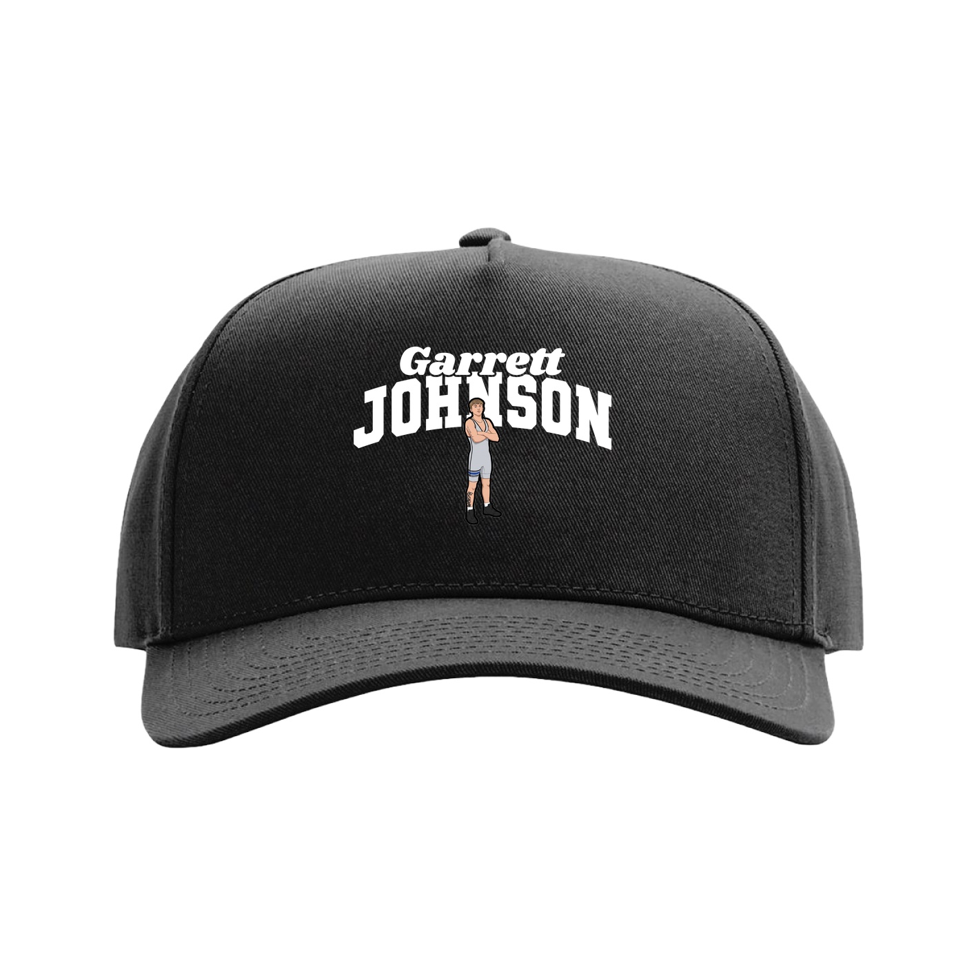 Full Fabric Five-Panel Champ Cap — Signature Arch in Black