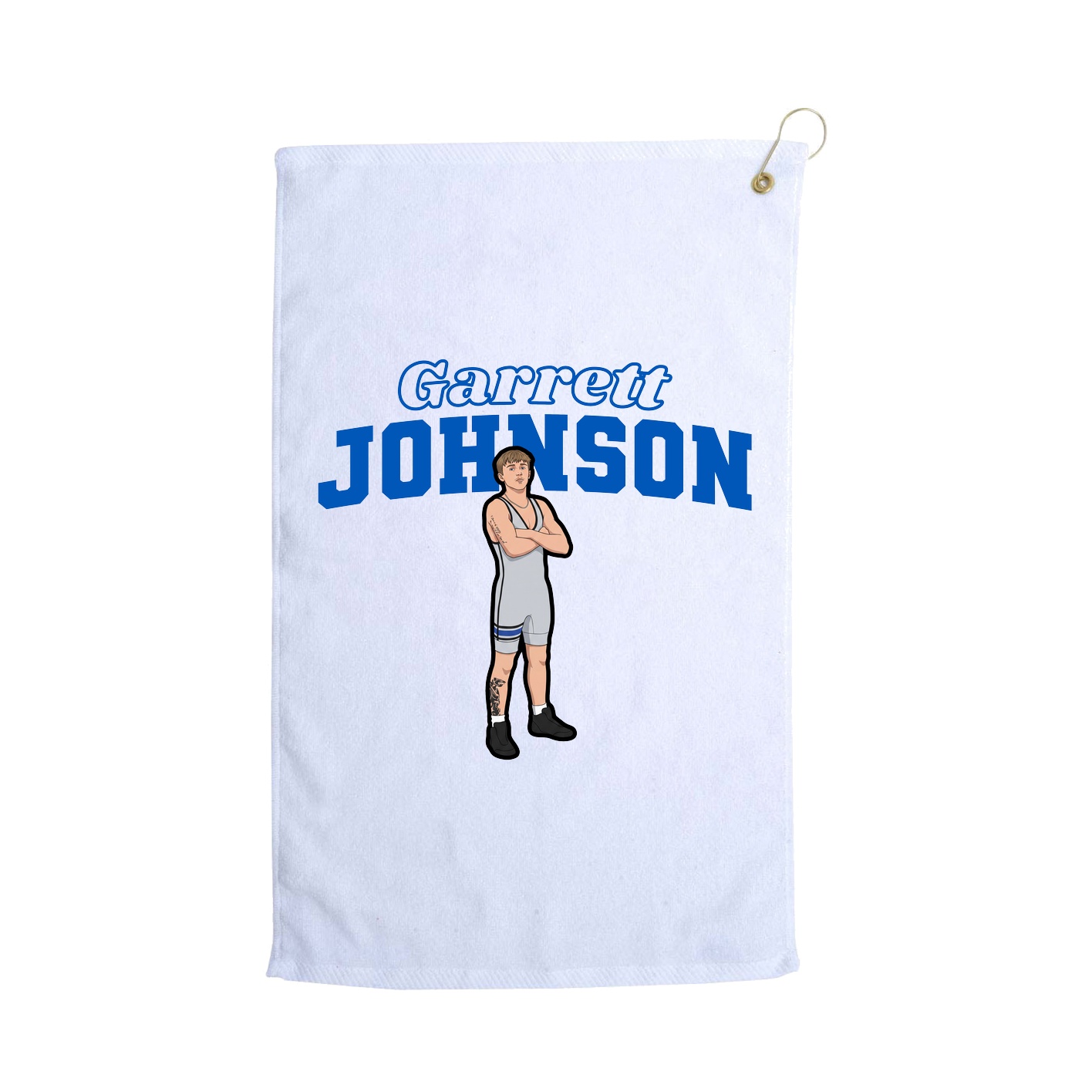 Golf Towel — Name Arch in White