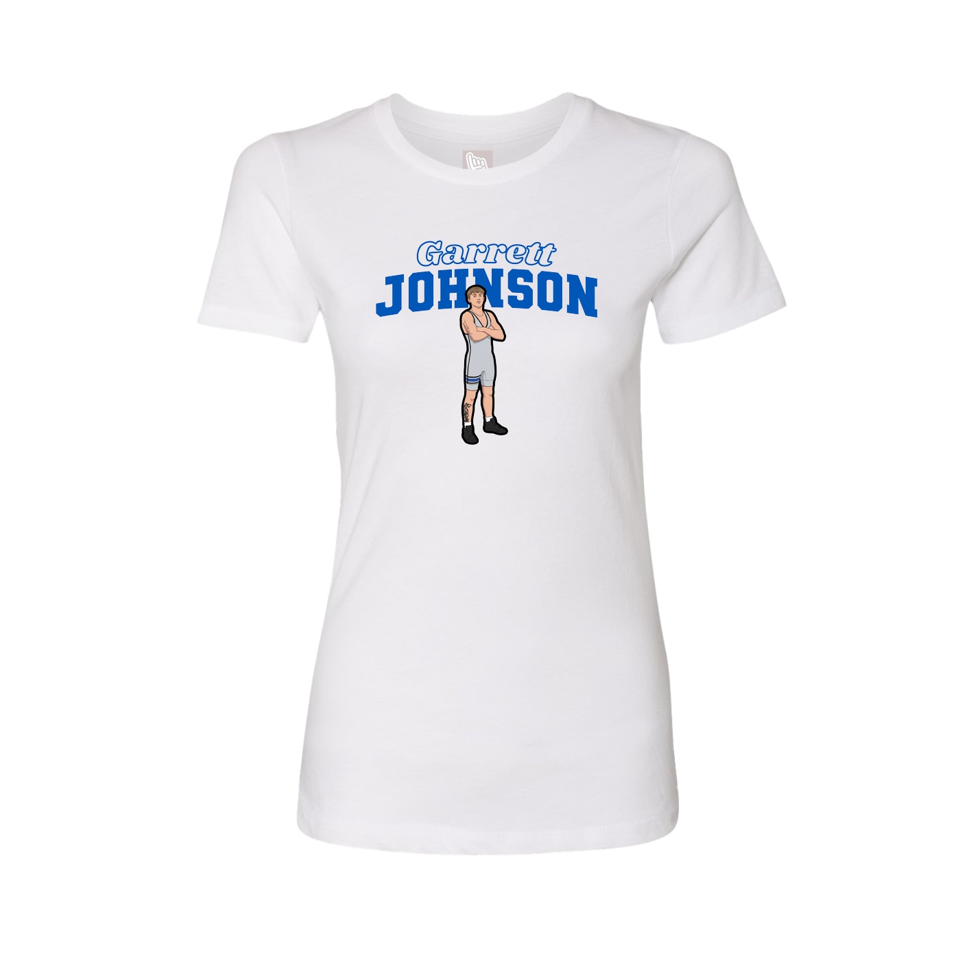 Fitted Women's Tee — Name Arch in White