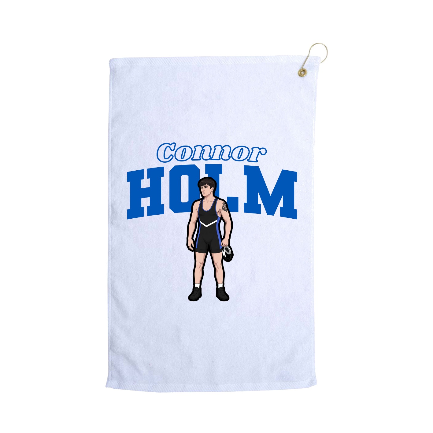 Golf Towel — Name Arch in White