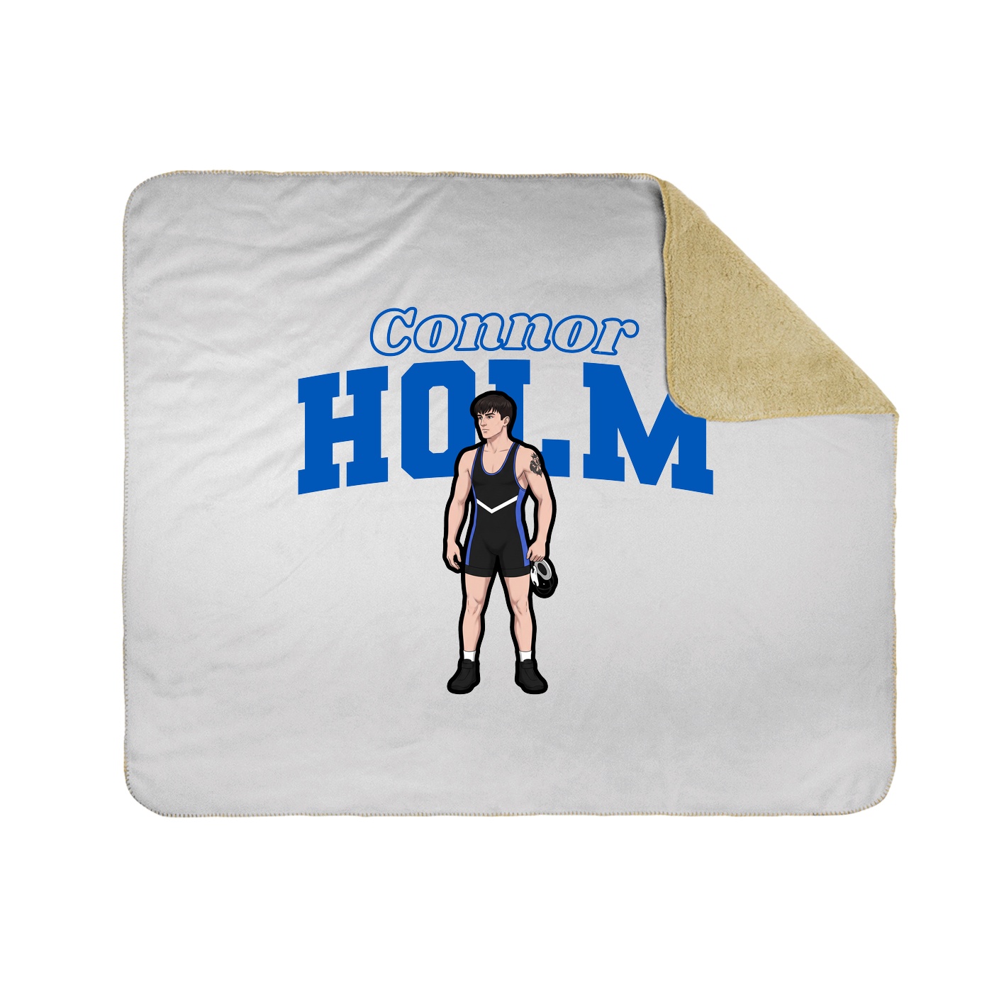 Throw Blanket — Name Arch in White