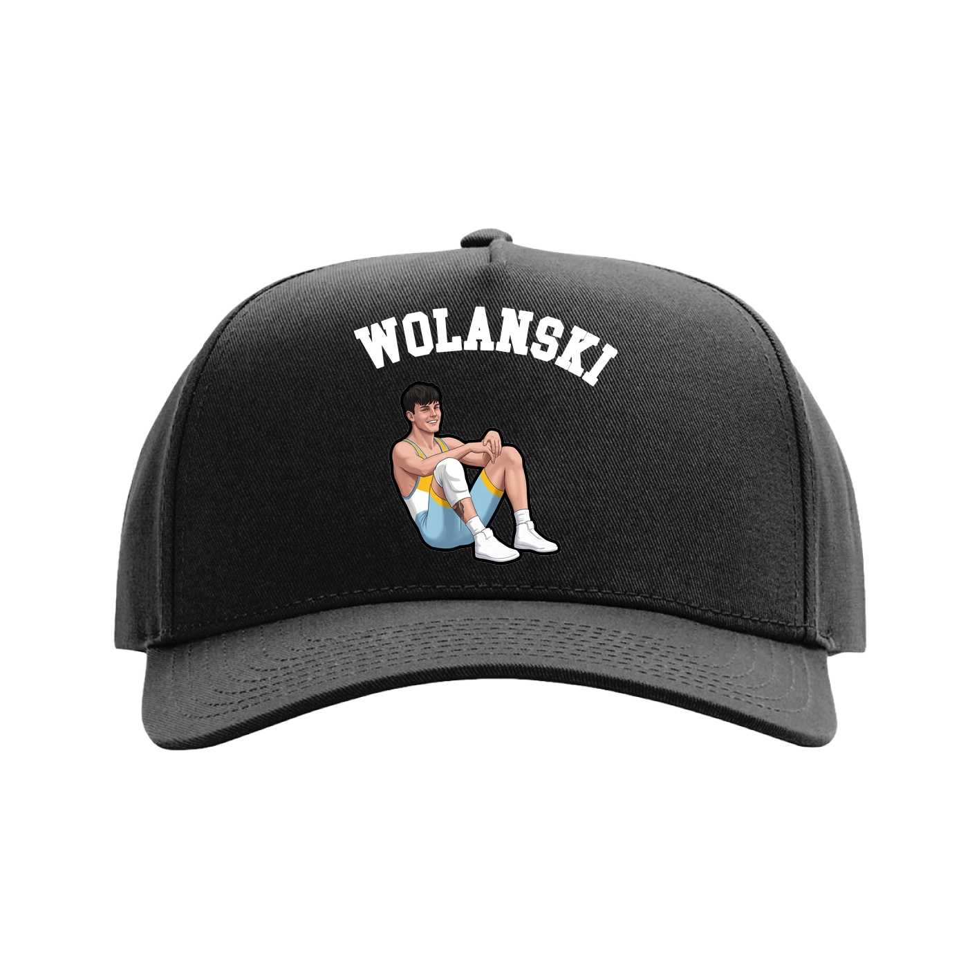 Full Fabric Five-Panel Champ Cap — Shirsey Arch in Black
