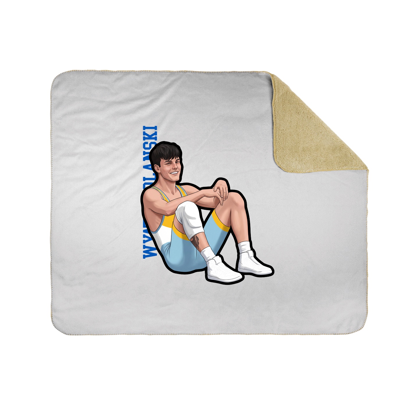 Throw Blanket — Name Vertical in White