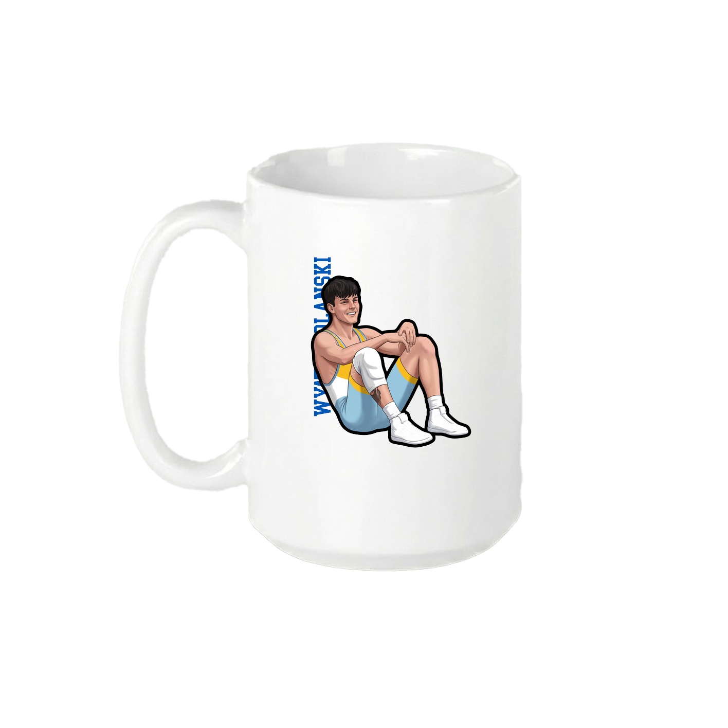 15oz Coffee Mug — Name Vertical in White