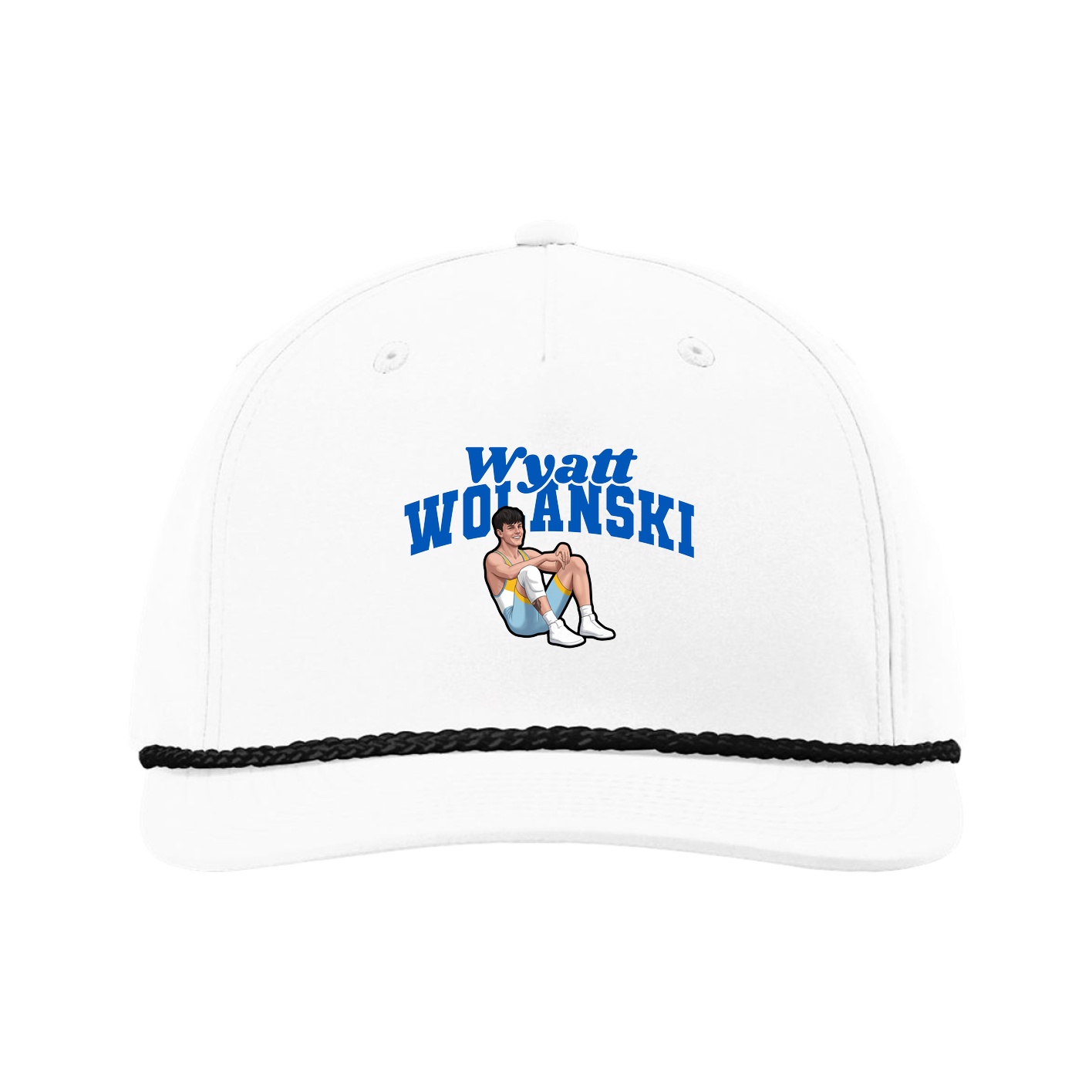 Five-Panel Classic Rope Cap — Signature Arch in White