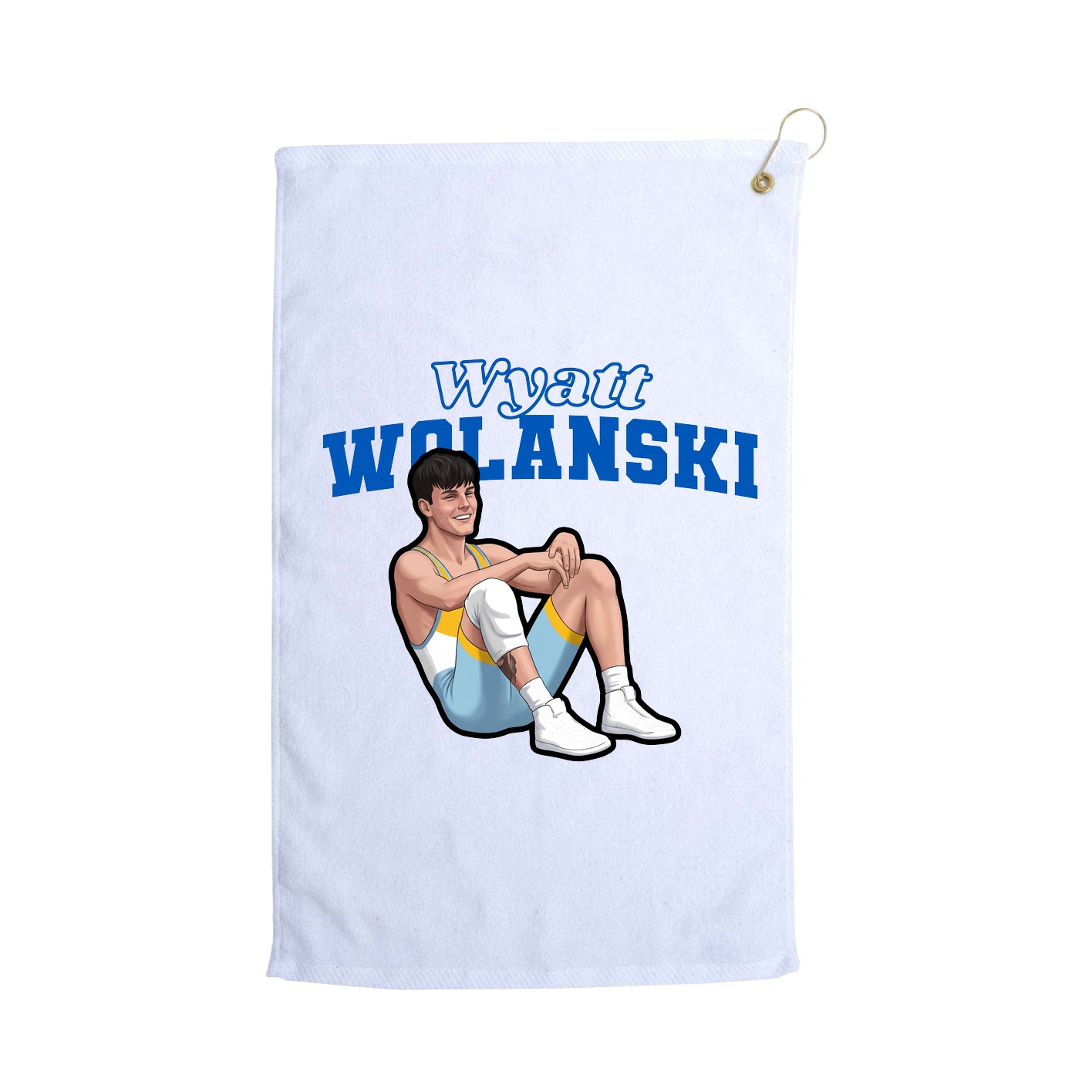Golf Towel — Name Arch in White