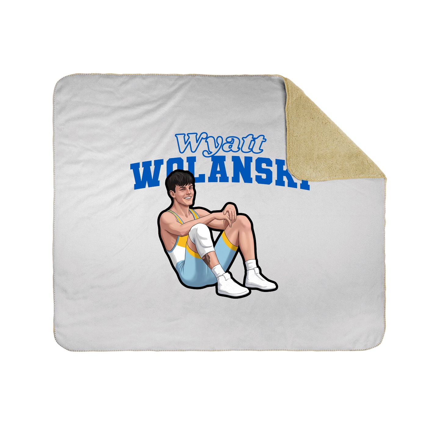 Throw Blanket — Name Arch in White