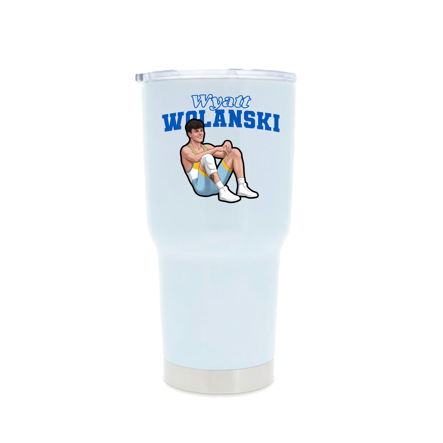30oz Stainless Steel Tumbler — Name Arch in White