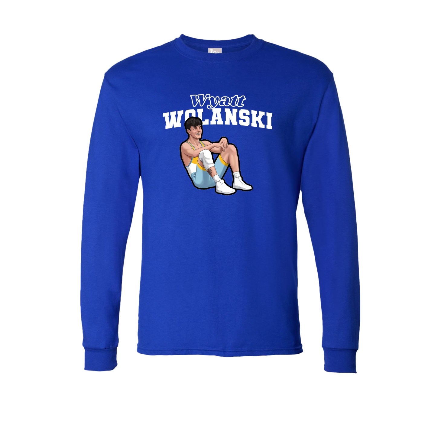 Long Sleeve Tee — Name Arch in Royal