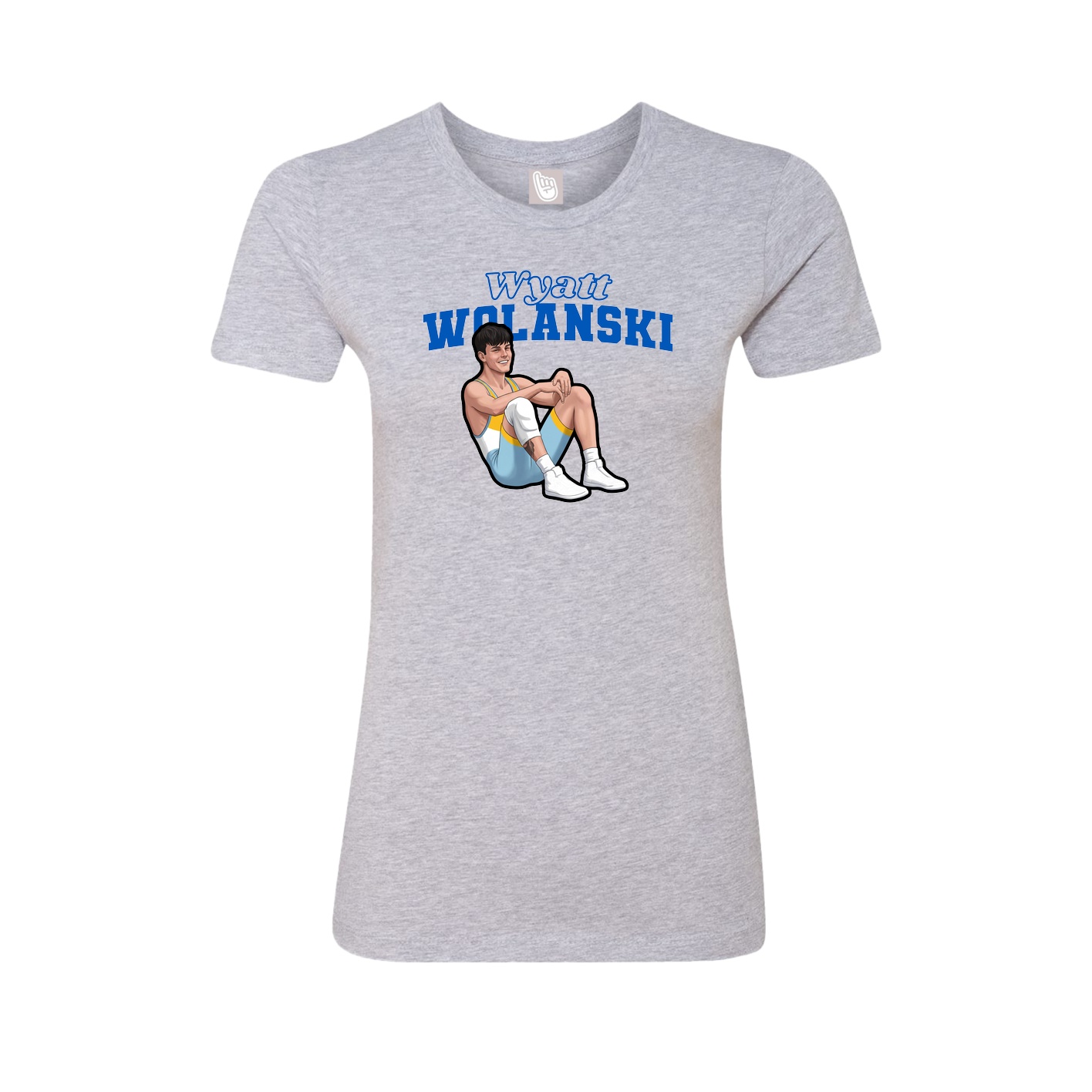 Fitted Women's Tee — Name Arch in Grey