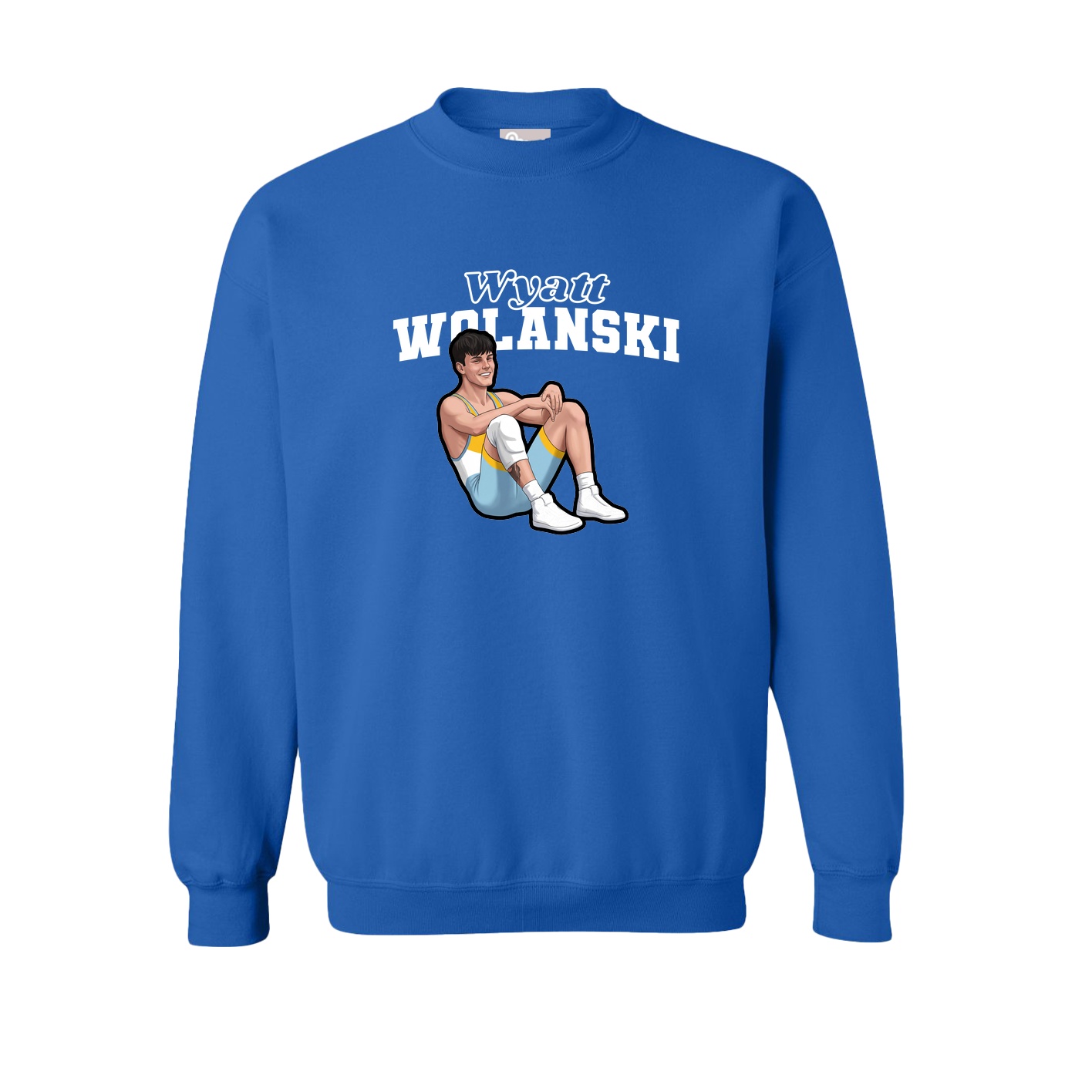 Fleece Crew — Name Arch in Royal