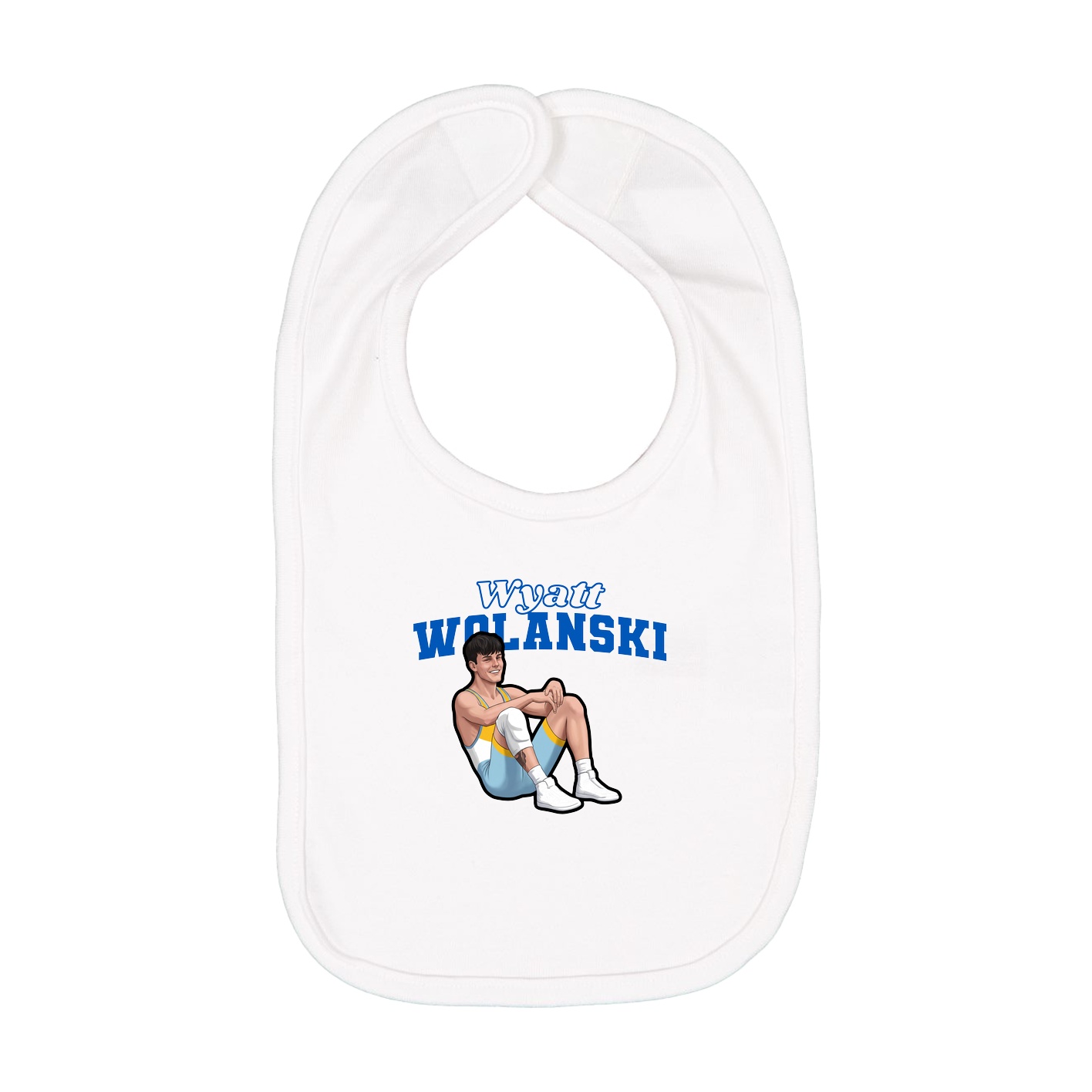 Infant Bib — Name Arch in White