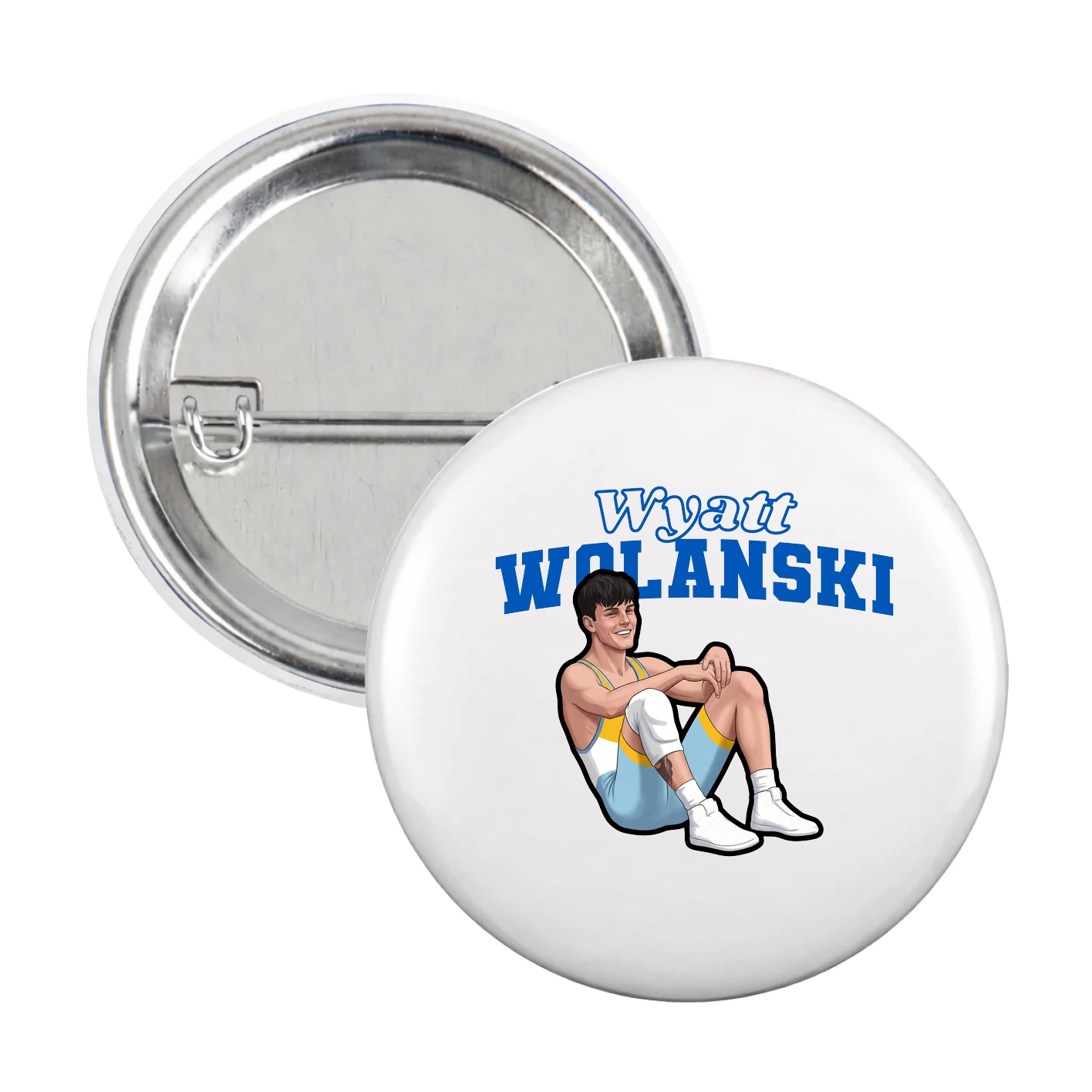 Game Day Button — Name Arch in White