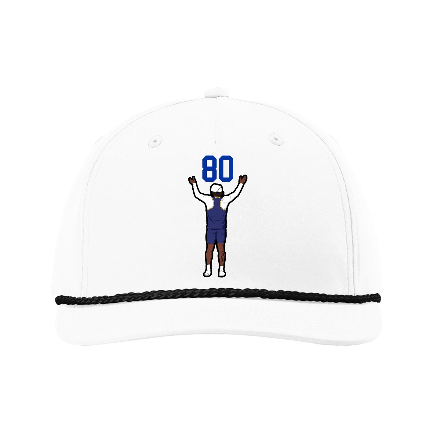 Five-Panel Classic Rope Cap — Number Top in White