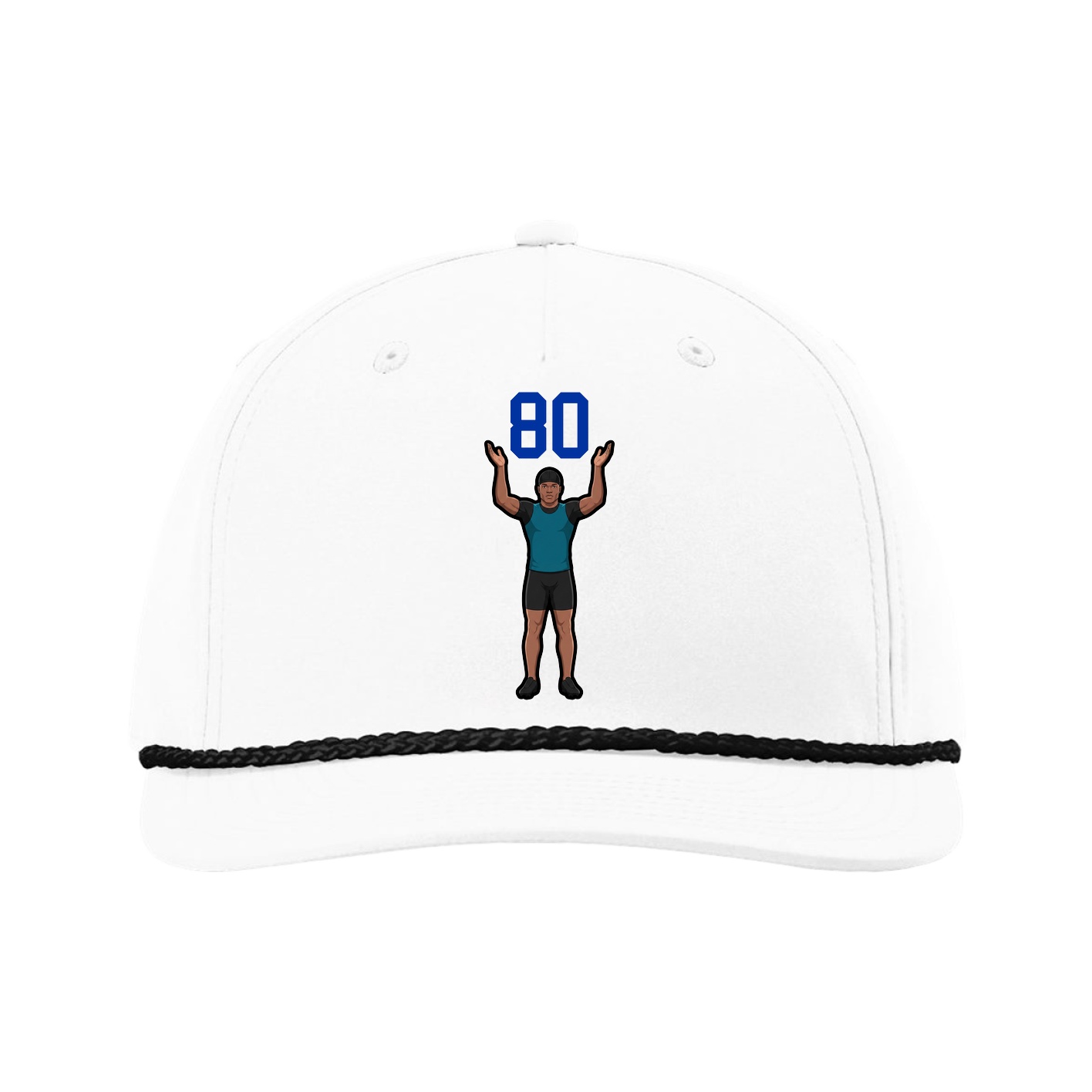 Five-Panel Classic Rope Cap — Number Top in White