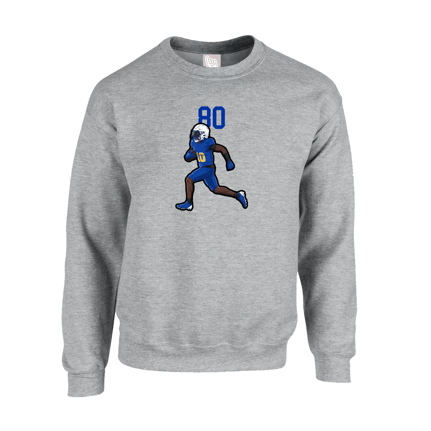 Fleece Crew — Number Top in Grey