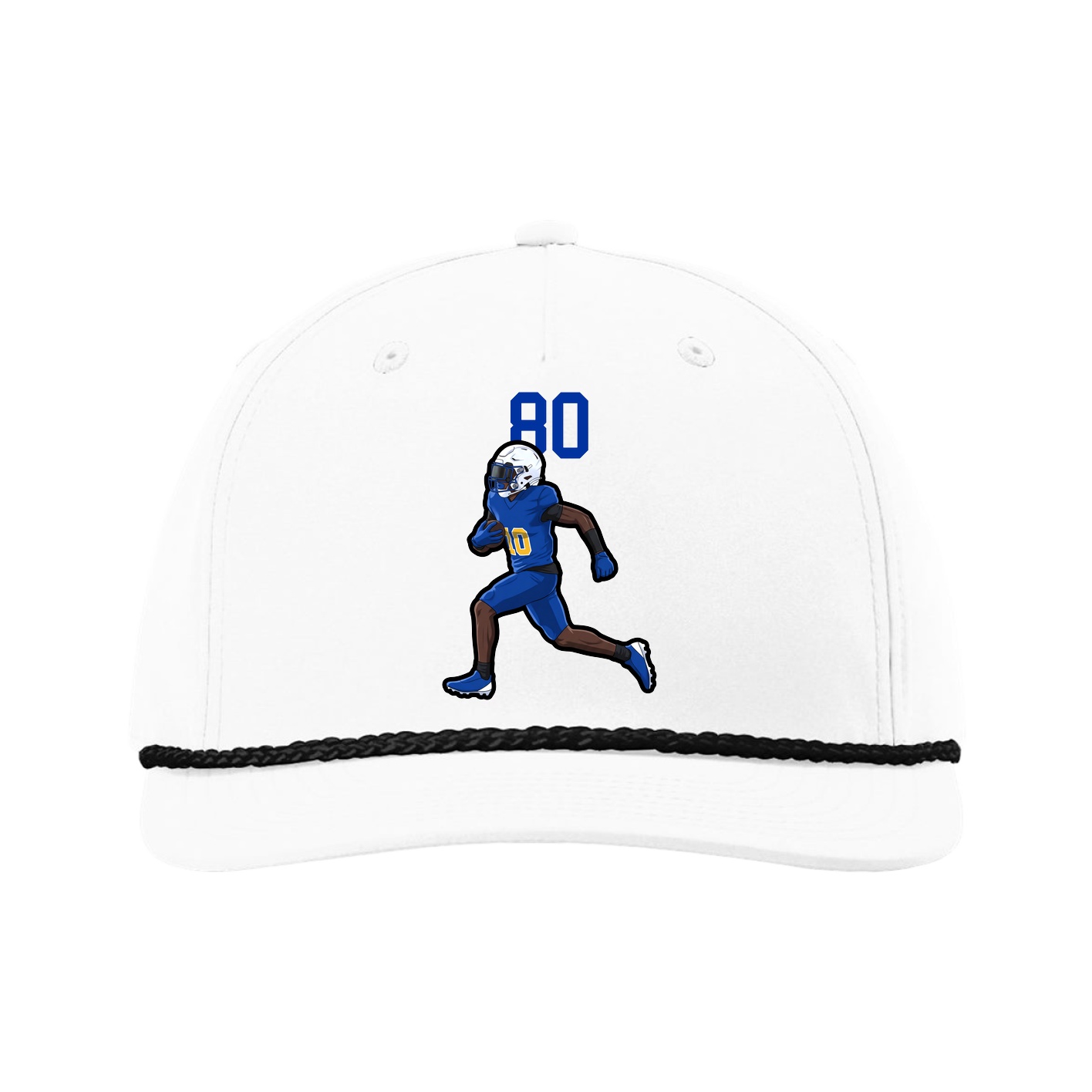 Five-Panel Classic Rope Cap — Number Top in White